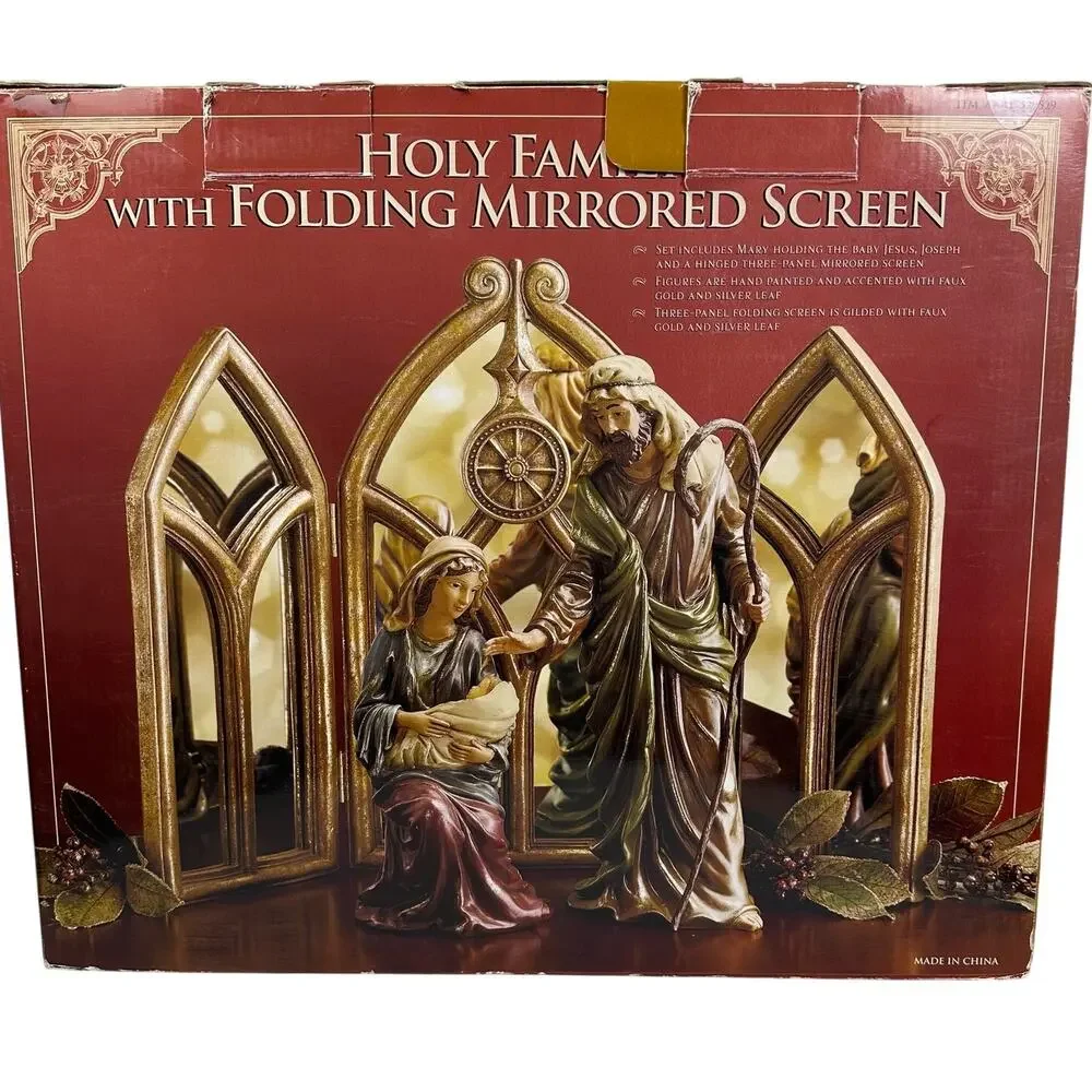 Holy Family Nativity Set Folding Mirror Screen Costco Art #529529